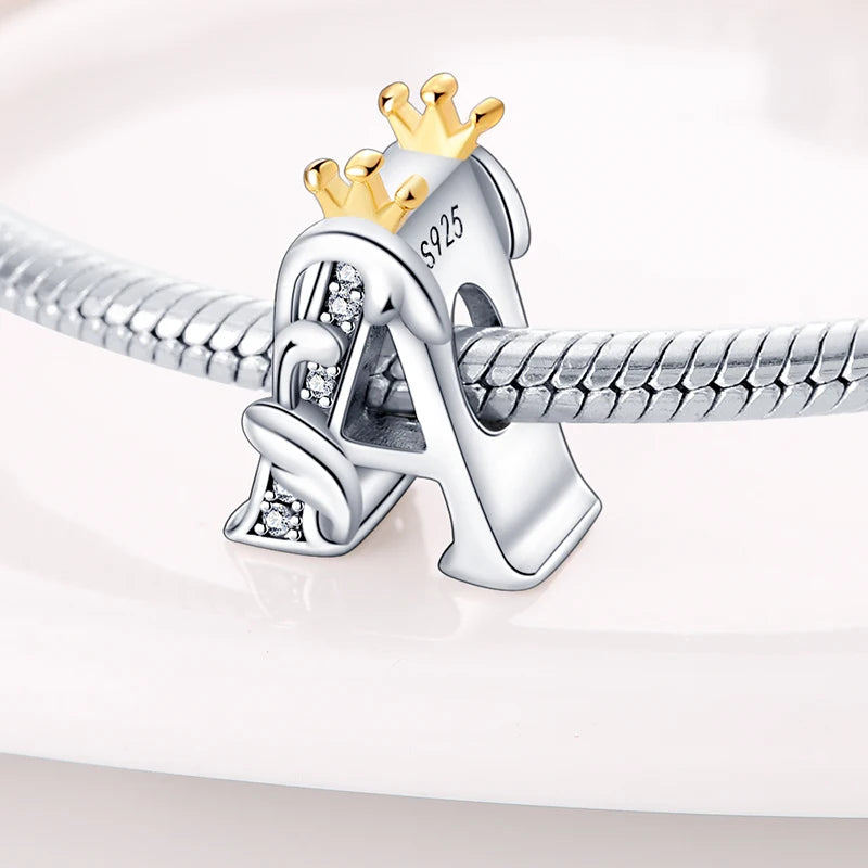 26 Letter Silver and Gold Color Pendant Necklace - Personalized Initial Jewelry