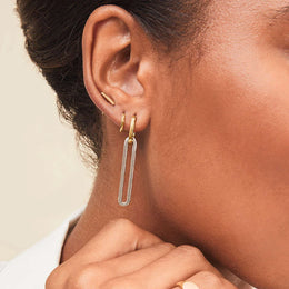Gold Silver Geometric Hoop Earrings - Modern Statement Jewelry