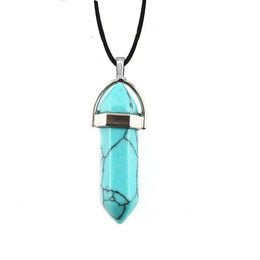 Hexagonal Column Quartz Necklace - Geometric Crystal Pendant
