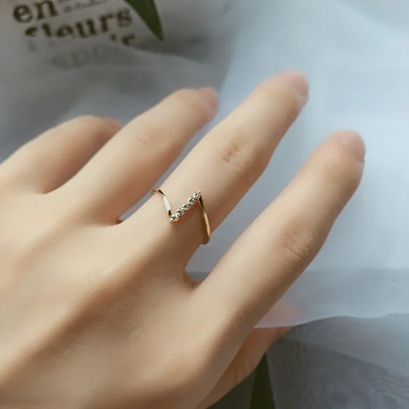 Geometric Zircon Ring - Modern Cocktail Statement Jewelry