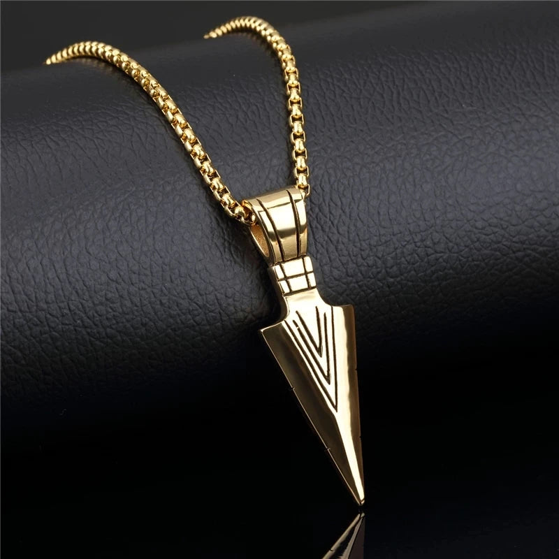 Retro Punk Arrow Pendant Necklace - Edgy Statement Jewelry