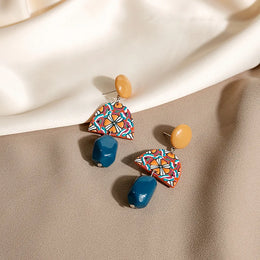Vintage Mushroom Shaped Earrings - Geometric Acrylic Fashion Jewelry
