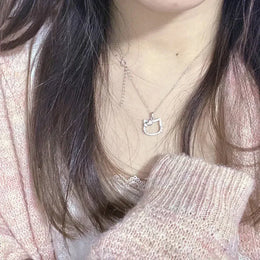 Hello Kitty Diamond Pendant Necklace - Cute Character Jewelry
