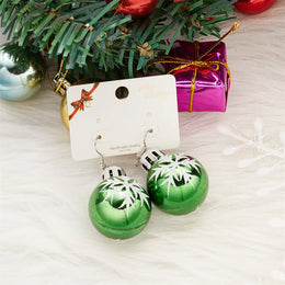 Resin Snowflake Star Light Ball Christmas Earrings - Festive Statement Jewelry