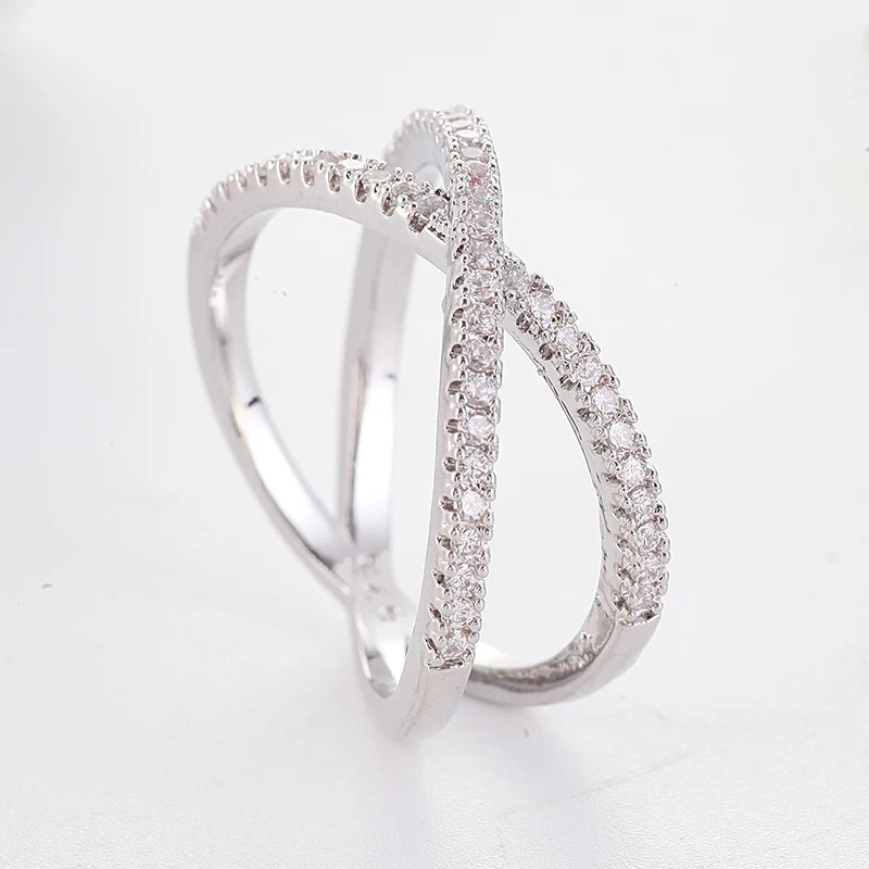 Zirconia Crystal Infinite Ring - Eternity Symbol Sterling Silver