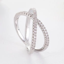 Zirconia Crystal Infinite Ring - Eternity Symbol Sterling Silver