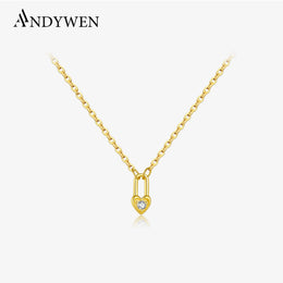 925 Sterling Silver Heart Padlock Pendant Necklace - Romantic Lock Jewelry