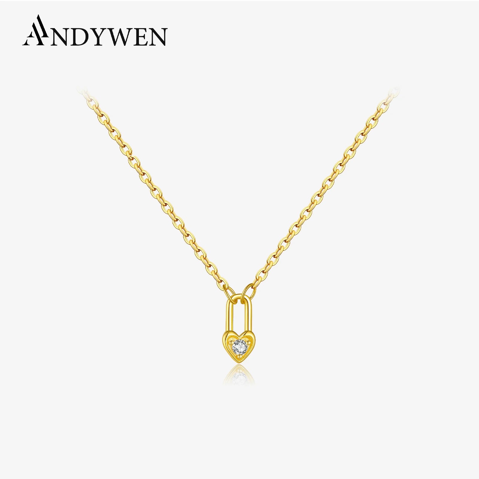 925 Sterling Silver Heart Padlock Pendant Necklace - Romantic Lock Jewelry