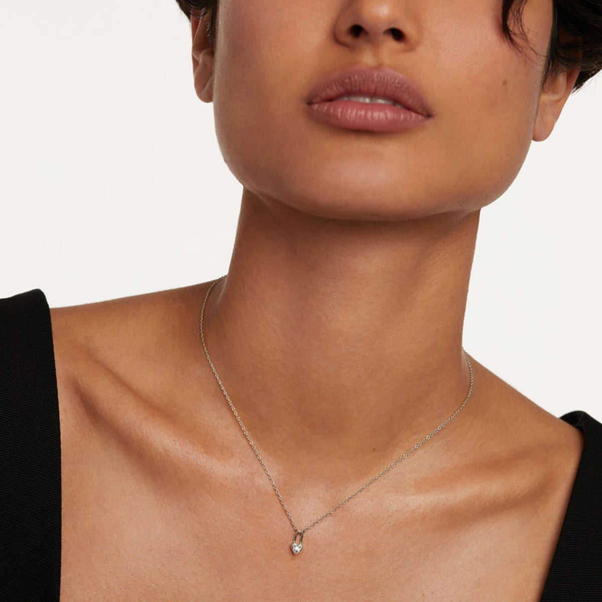 925 Sterling Silver Heart Padlock Pendant Necklace - Romantic Lock Jewelry