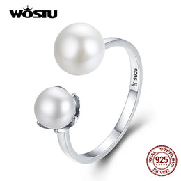 925 Sterling Silver & Freshwater Pearl Cultured Ring - Zircon Accent Jewelry