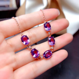 Purple Cubic Zircon Crystal Bracelet - Geometric Trendy Fashion Jewelry