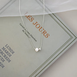 Natural Freshwater Pearl 925 Sterling Silver Necklace - Timeless Classic