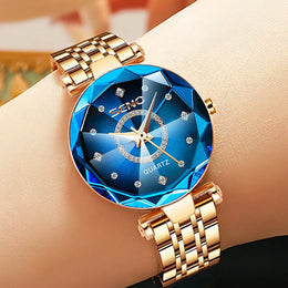 Premium Fashion Crystal Quartz Watch - Water Resistant Timepiece