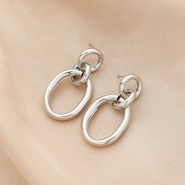 Stainless Steel Chain Earrings - Classic Drop Statement Jewelry
