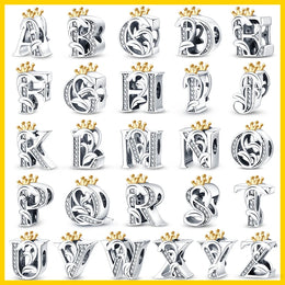 26 Letter Silver and Gold Color Pendant Necklace - Personalized Initial Jewelry