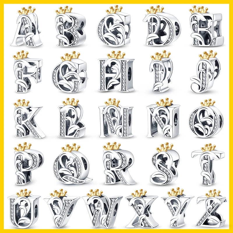26 Letter Silver and Gold Color Pendant Necklace - Personalized Initial Jewelry