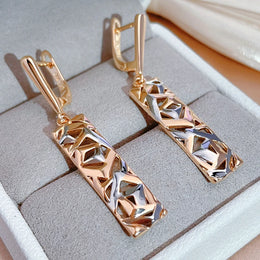 Ethnic Retro Square Drop Earrings - Vintage Copper Fashion Jewelry