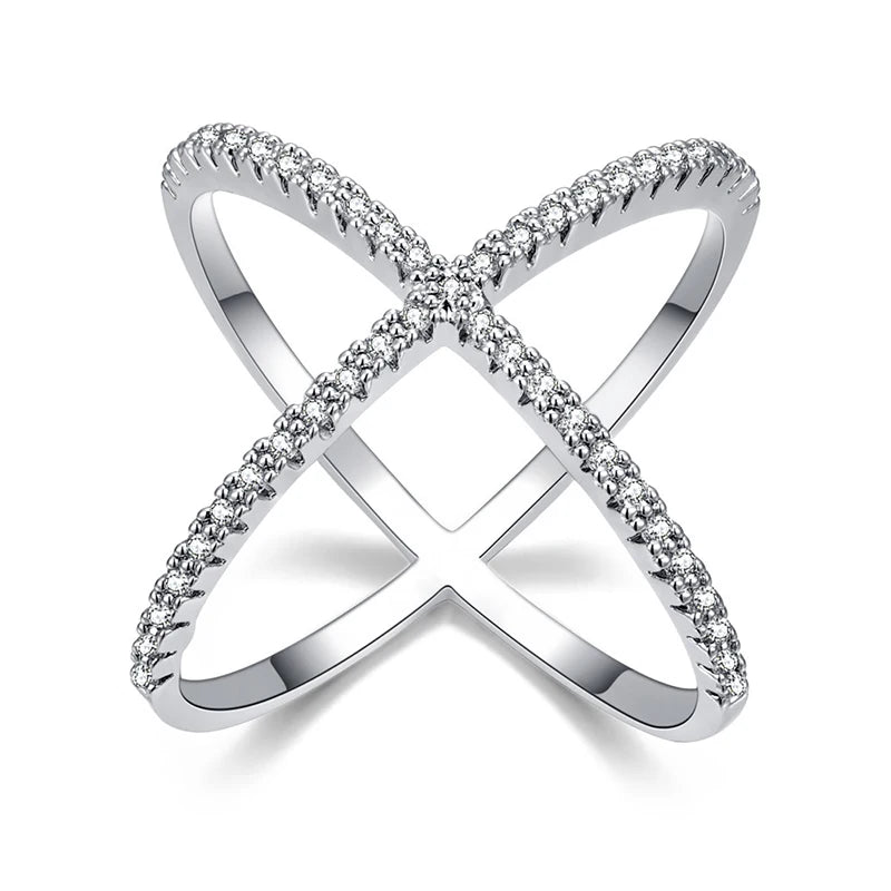 Zirconia Crystal Infinite Ring - Eternity Symbol Sterling Silver