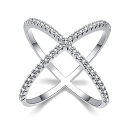 Zirconia Crystal Infinite Ring - Eternity Symbol Sterling Silver