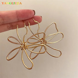 Metal Flower Earrings - Bold Floral Statement Jewelry