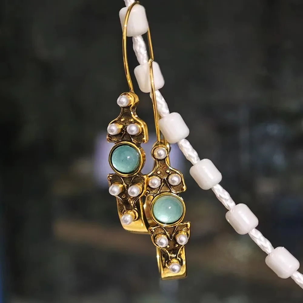 Antique Bohemian Style Earrings - Vintage Crystal Statement Jewelry