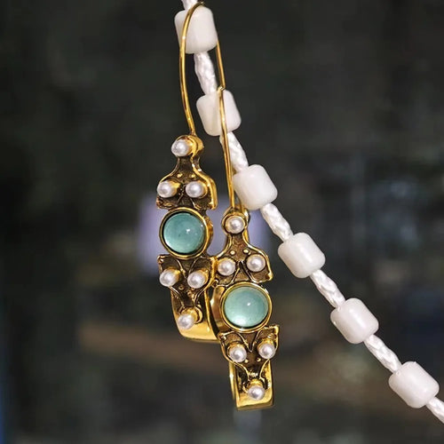 Antique Bohemian Style Earrings - Vintage Crystal Statement Jewelry