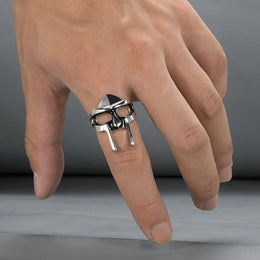 Goth Hip Hop Mask Ring - Punk Style Statement Jewelry