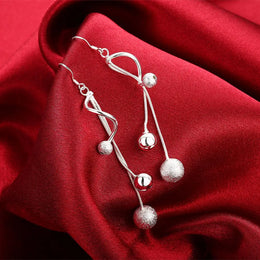 925 Sterling Silver Tassel Bead Earrings - Drop Statement Jewelry
