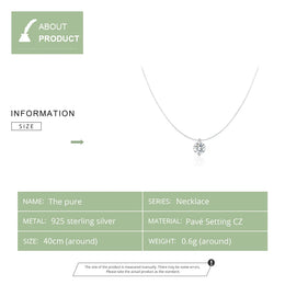 Silver Invisible Chain Necklace - Floating Zircon Pendant