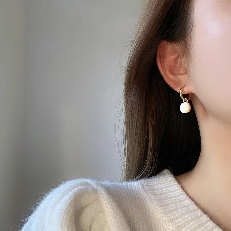 Simple Square Stone Earrings - Elegant Minimalist Jewelry