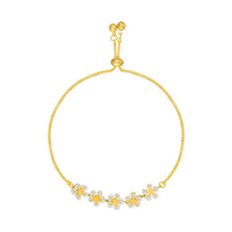 Elegant Inlaid Flower Rhinestone Bracelet - Feminine Sparkle Jewelry