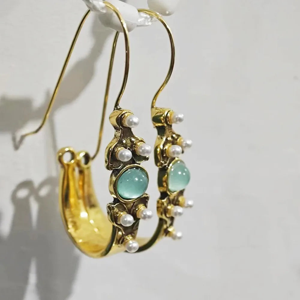Antique Bohemian Style Earrings - Vintage Crystal Statement Jewelry