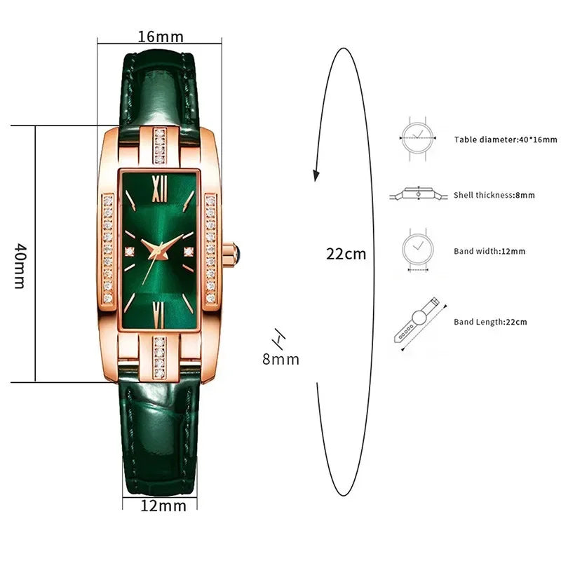 Luxury Square Quartz Wrist Watch - Elegant Arabic Numeral Display