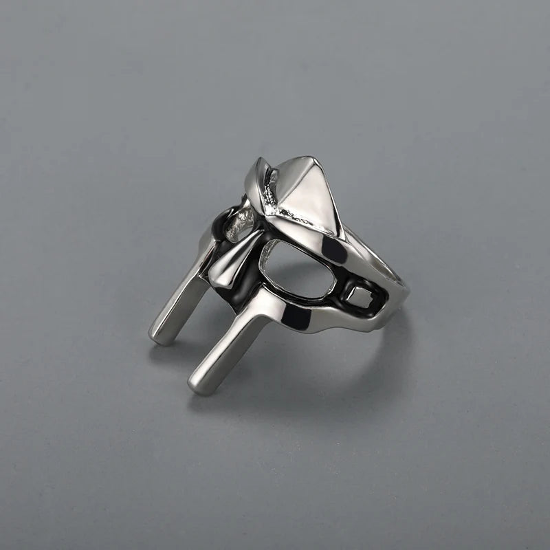 Goth Hip Hop Mask Ring - Punk Style Statement Jewelry
