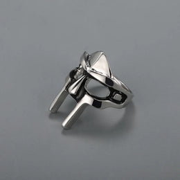 Goth Hip Hop Mask Ring - Punk Style Statement Jewelry