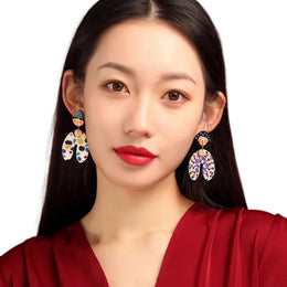 Colourful Dangle Earrings - Lightweight Acrylic Tibetan Silver Jewelry