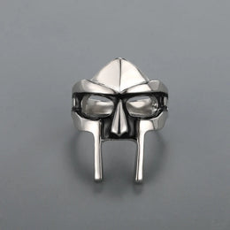 Goth Hip Hop Mask Ring - Punk Style Statement Jewelry