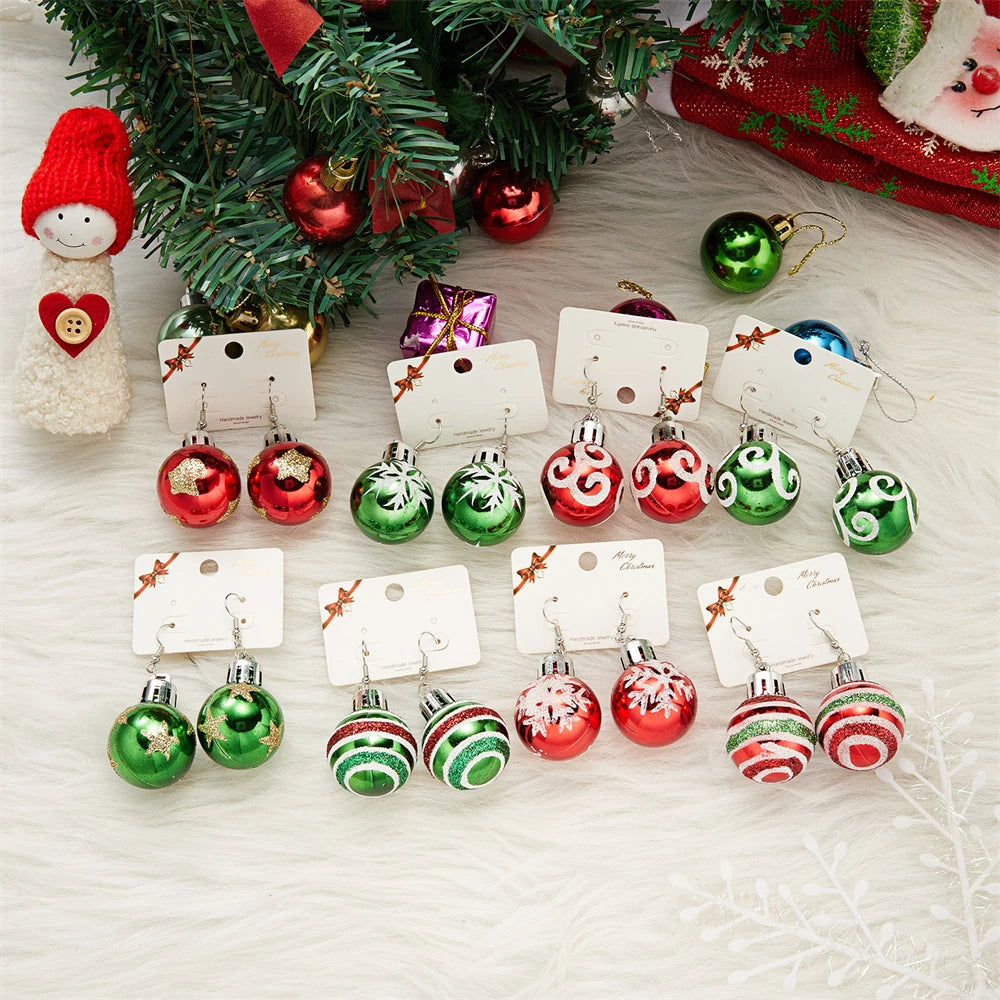 Resin Snowflake Star Light Ball Christmas Earrings - Festive Statement Jewelry