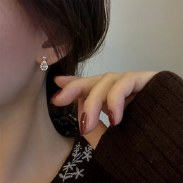 Pearl Stud Earrings with Zircon - Elegant Sterling Silver Jewelry