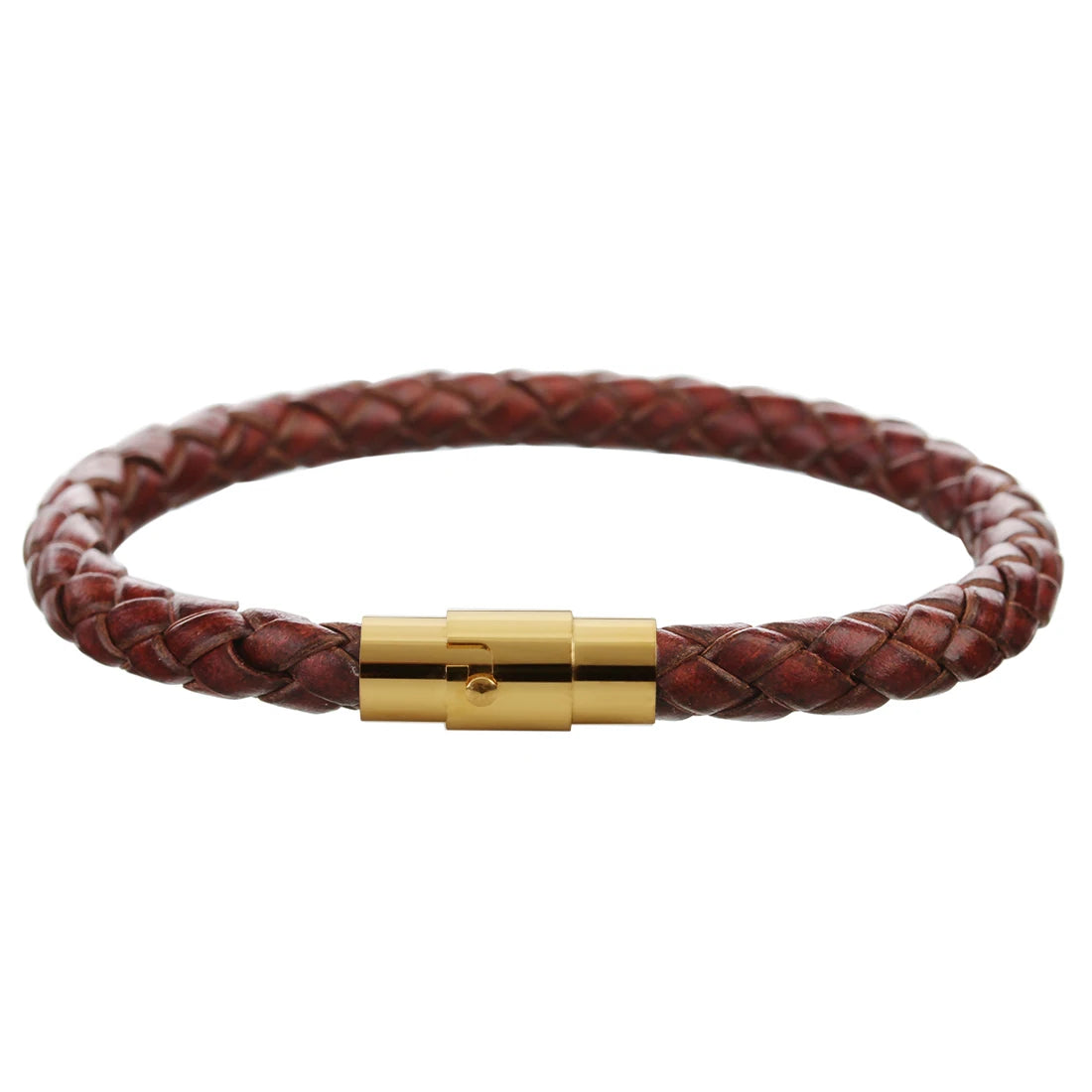 100% Genuine Braided Leather Bracelet - Stainless Steel Fashion Jewelry