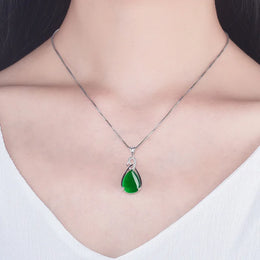 S925 Sterling Silver Turquoise Pendant Necklace - Bohemian Gemstone Jewelry
