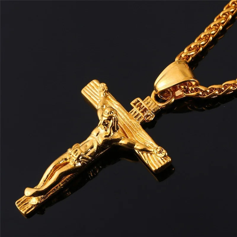 INRI Crucifix Jesus Piece Cross Necklace - Faith Statement Jewelry
