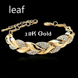 Luxury Love Braided Leaf Bracelet - Cubic Zirconia Fashion Jewelry