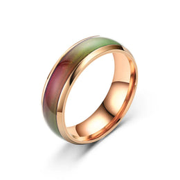 Stainless Steel Color Changing Mood Ring - Interactive Temperature Jewelry