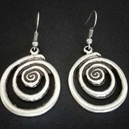 Ethnic Metal Round Earrings - Vintage Statement Jewelry