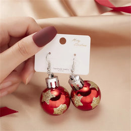 Resin Snowflake Star Light Ball Christmas Earrings - Festive Statement Jewelry