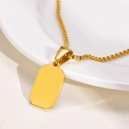 Geometric Square Necklace - Stainless Steel Modern Statement Jewelry