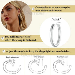 Genuine 925 Sterling Silver Moon and Star Dangle Earrings - Fine Jewelry