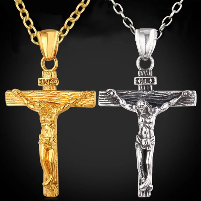 INRI Crucifix Jesus Piece Cross Necklace - Faith Statement Jewelry
