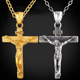 INRI Crucifix Jesus Piece Cross Necklace - Faith Statement Jewelry